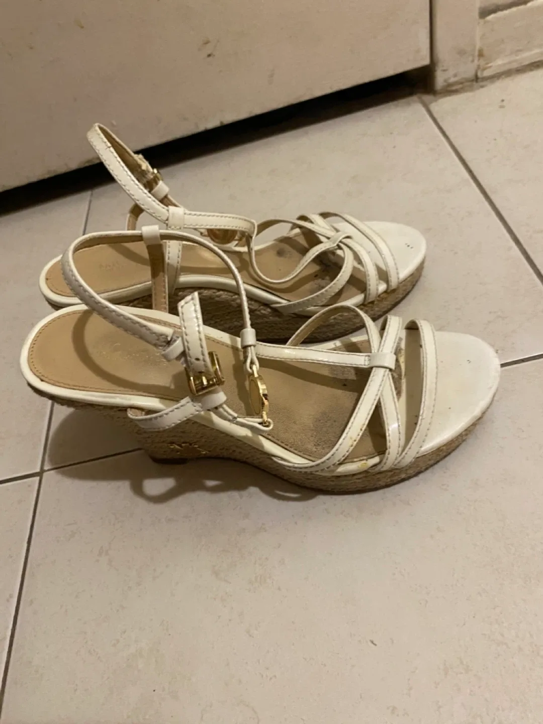 Michael Kors Cream Wedge Sandals