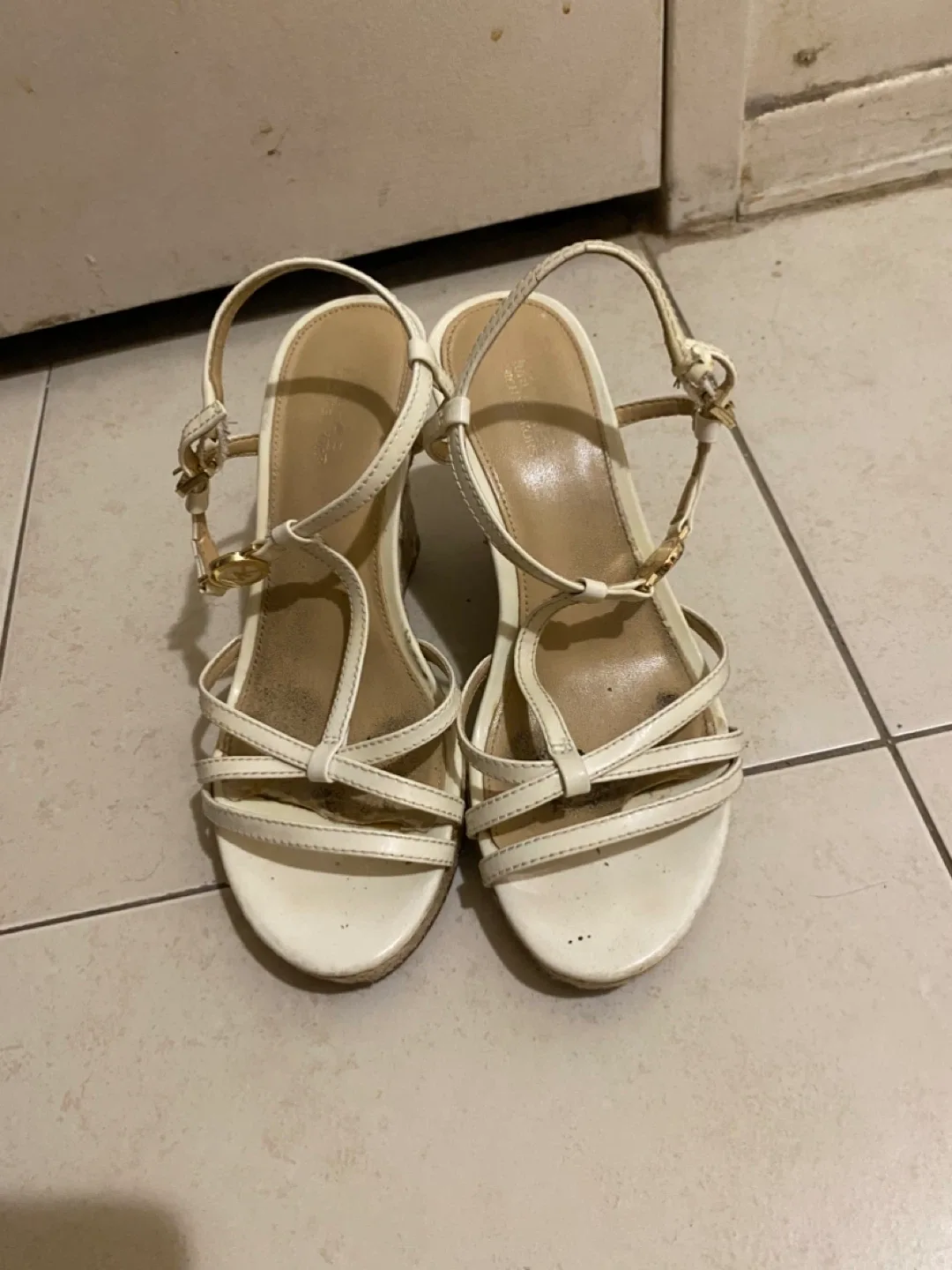 Michael Kors Cream Wedge Sandals image indicator(2)