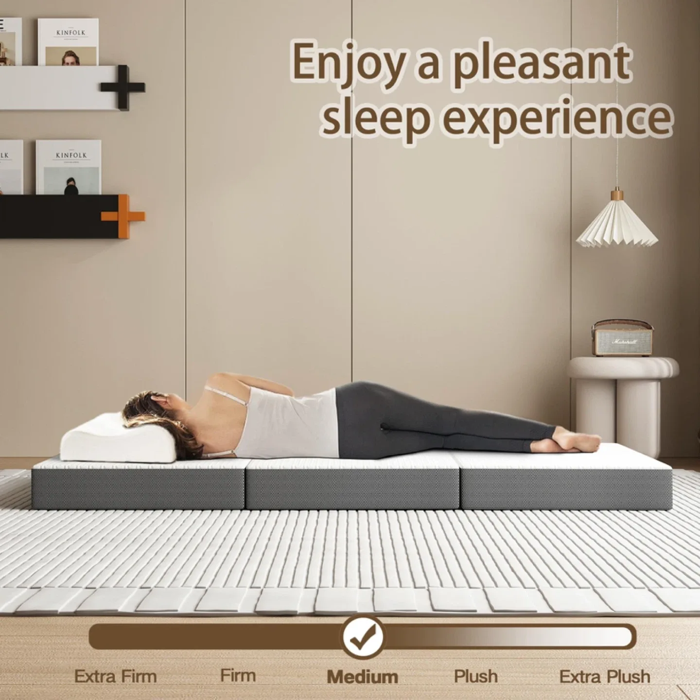 Tri-Fold Memory Foam Mattress, 4 inch Twin Folding image indicator(2)