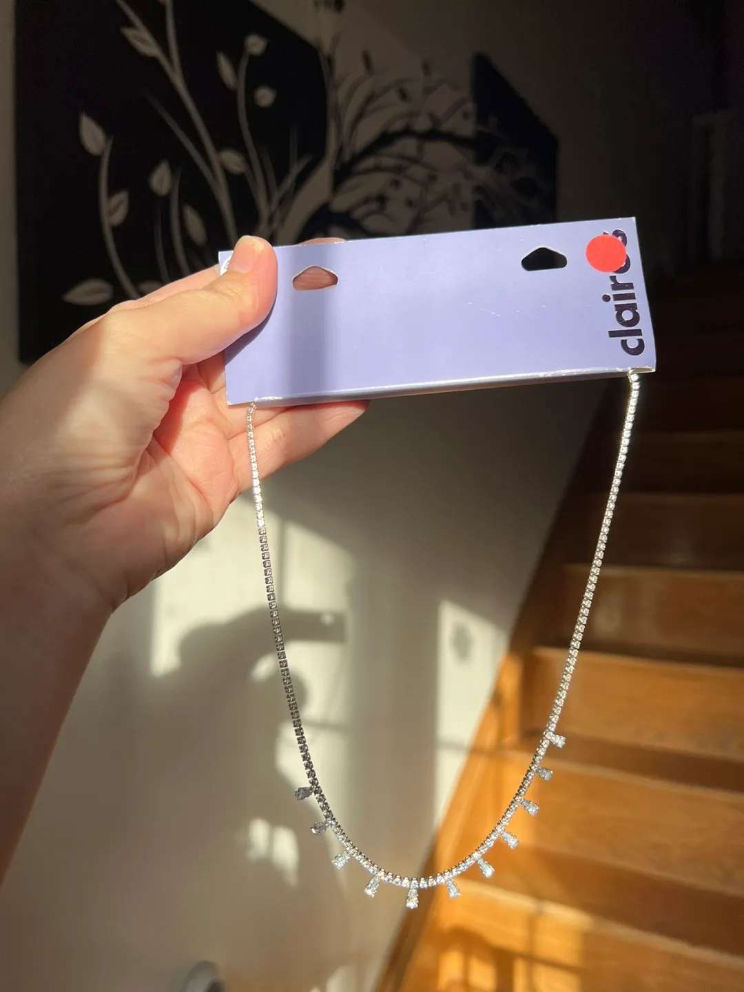 Claire's Silver Rhinestone Necklace - New!