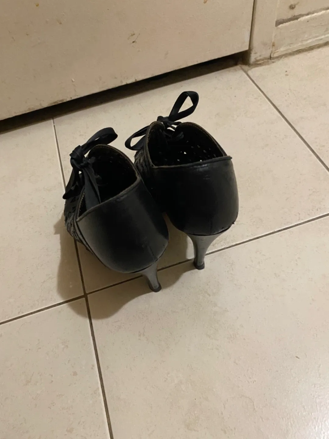 Black Peep-Toe Heels, Size Unknown image indicator(3)