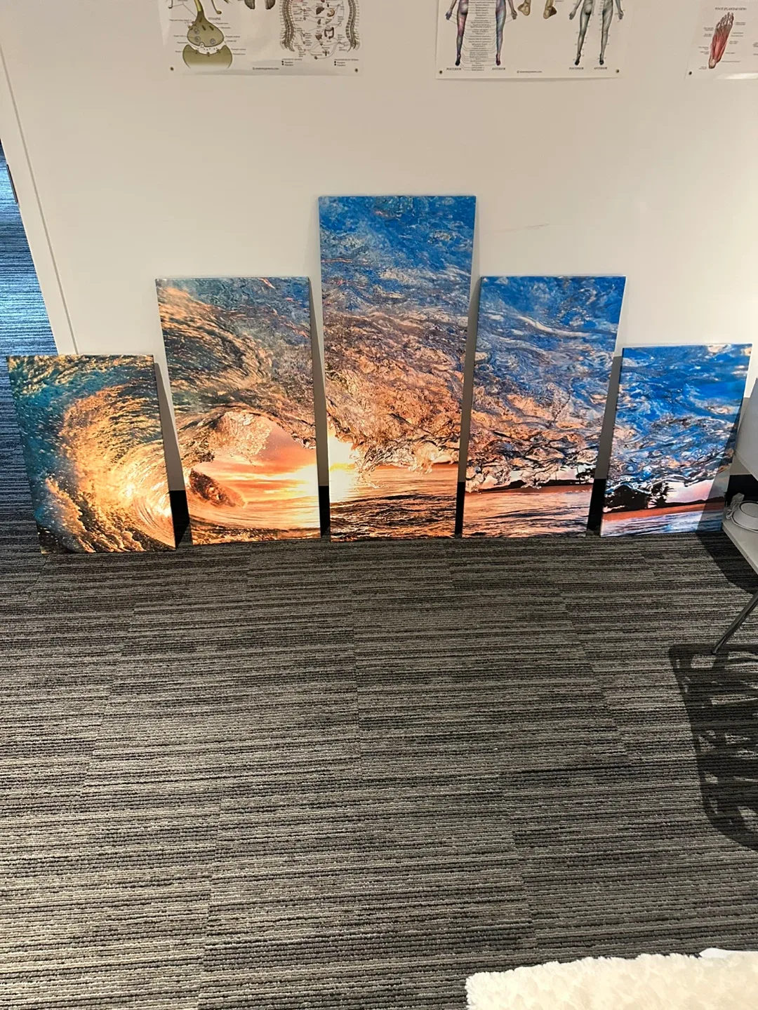 5-Panel Wave Canvas Art Set