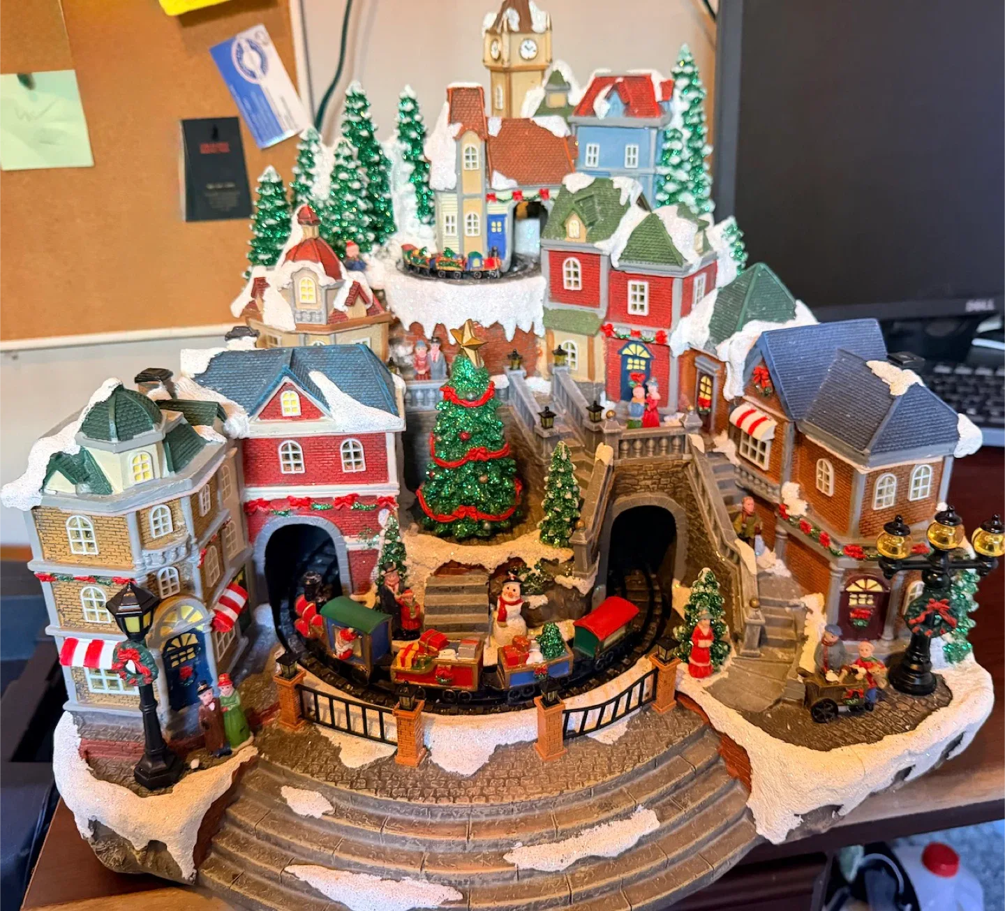 Christmas Village with Moving Train