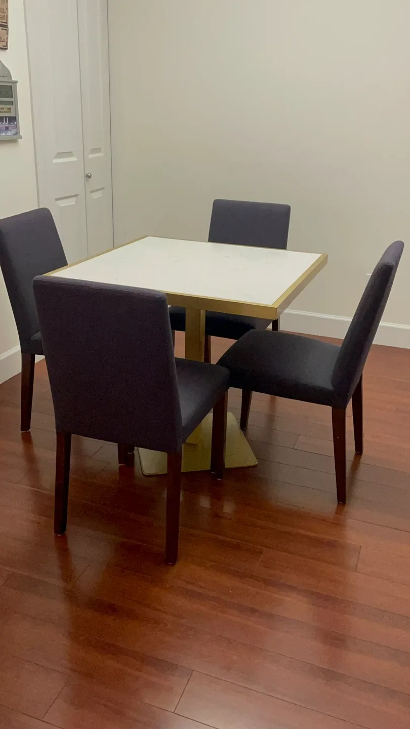 Dining Table with 4 Chairs - Dark Grey