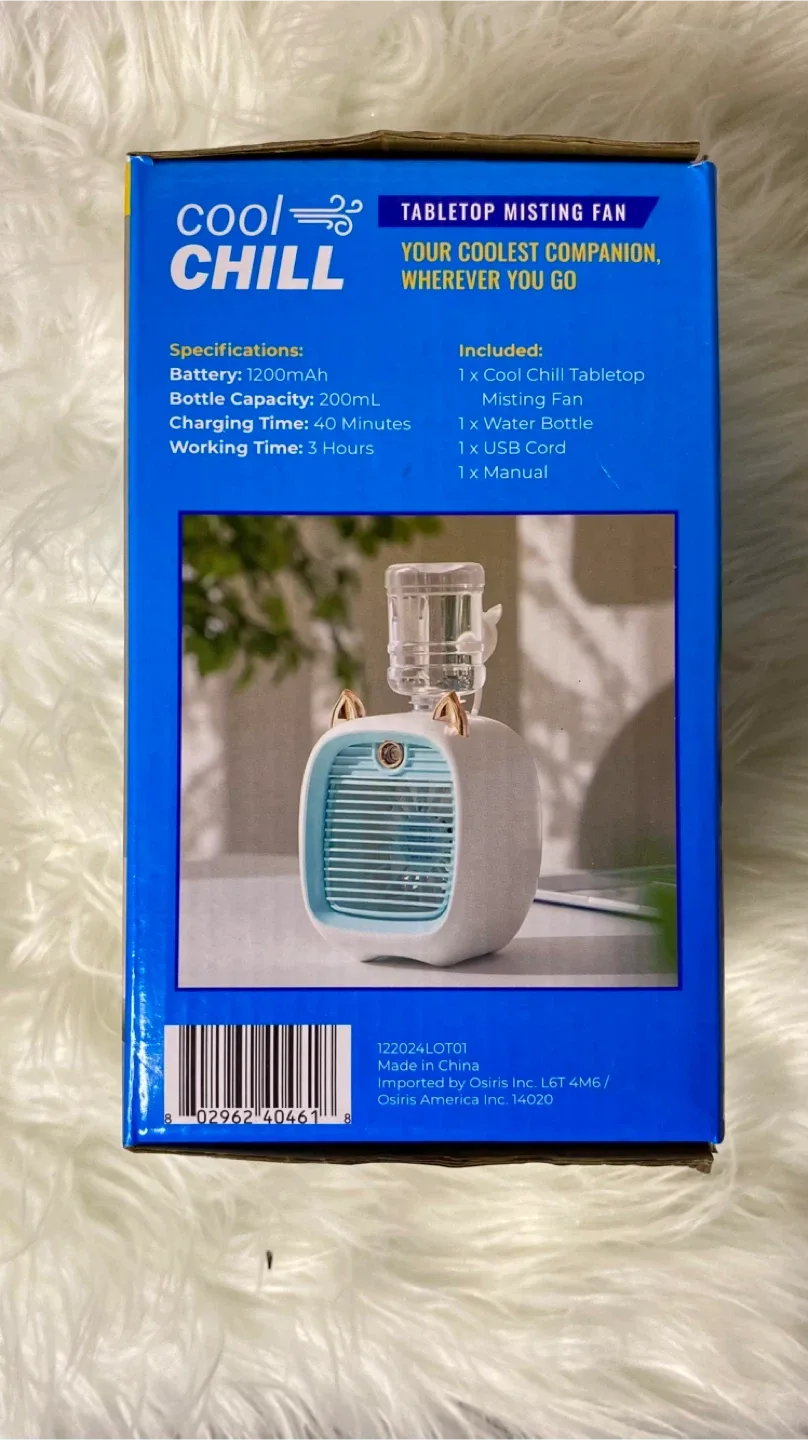 New Cool Chill Tabletop Misting Fan - New in Box image indicator(2)