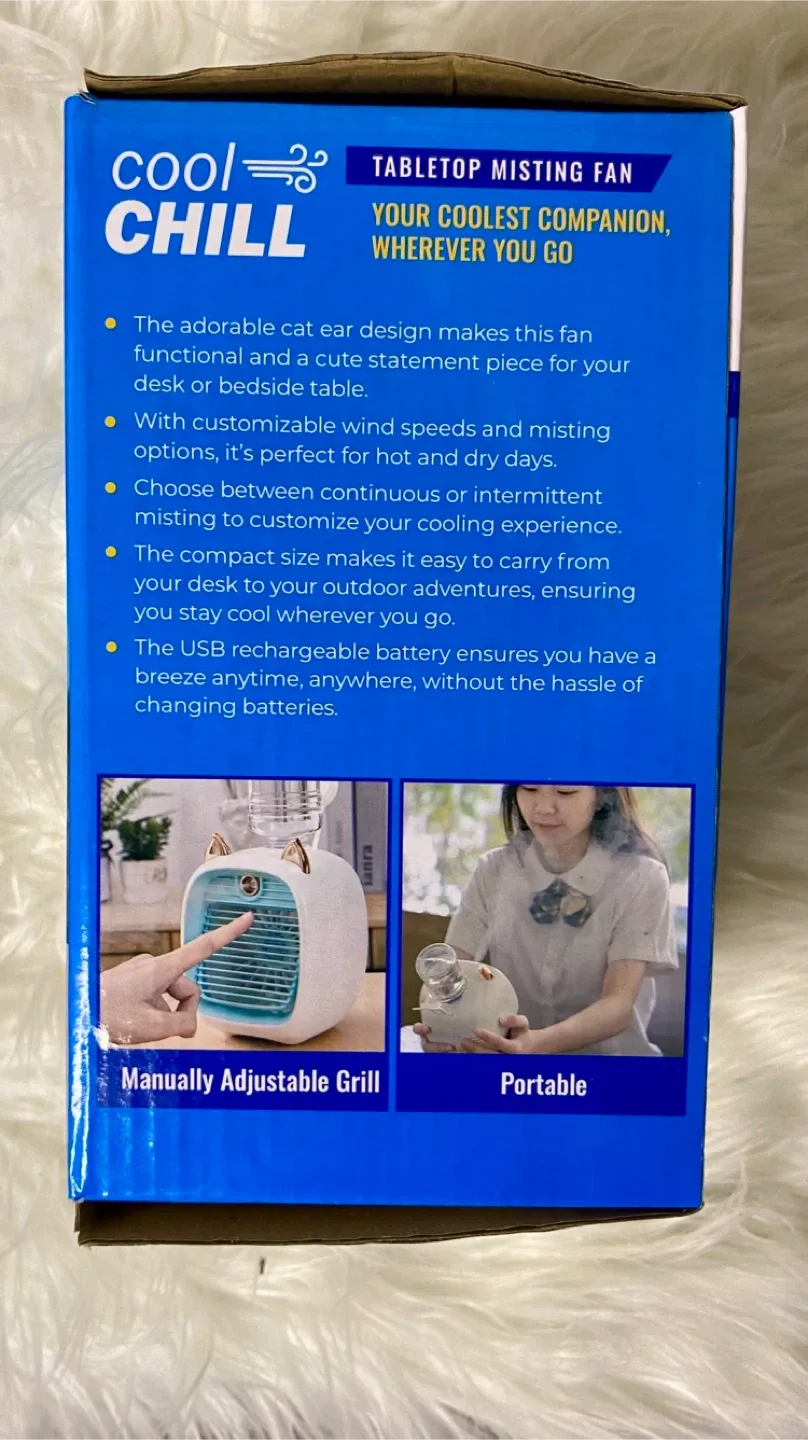 New Cool Chill Tabletop Misting Fan - New in Box image indicator(4)
