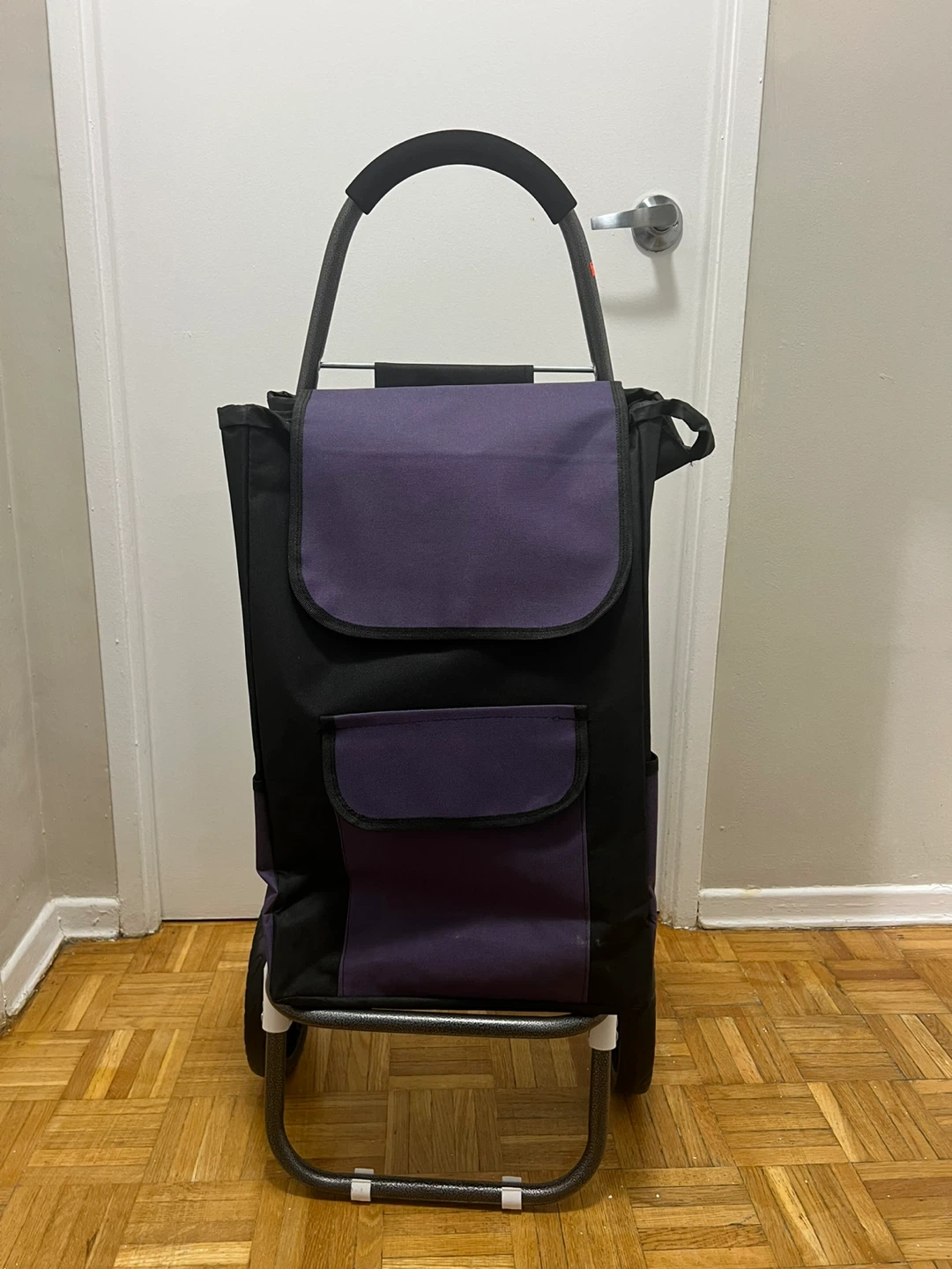 Rolling Shopping Cart - Black & Purple - photo 2