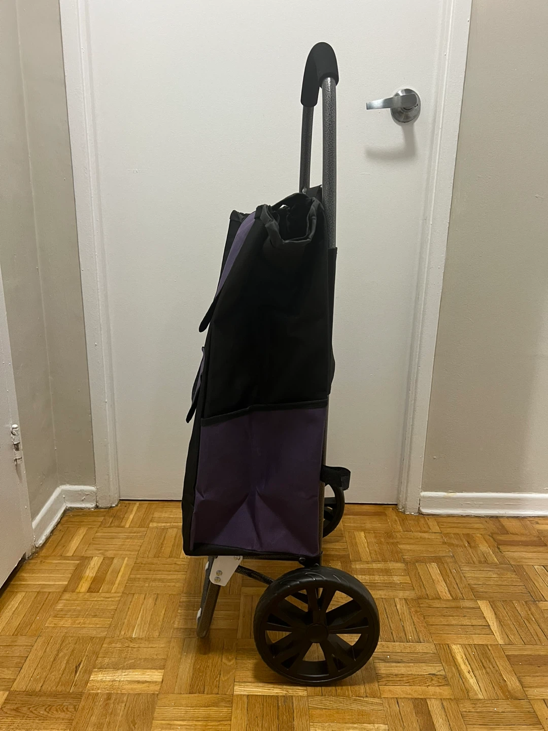 Rolling Shopping Cart - Black & Purple - photo 3