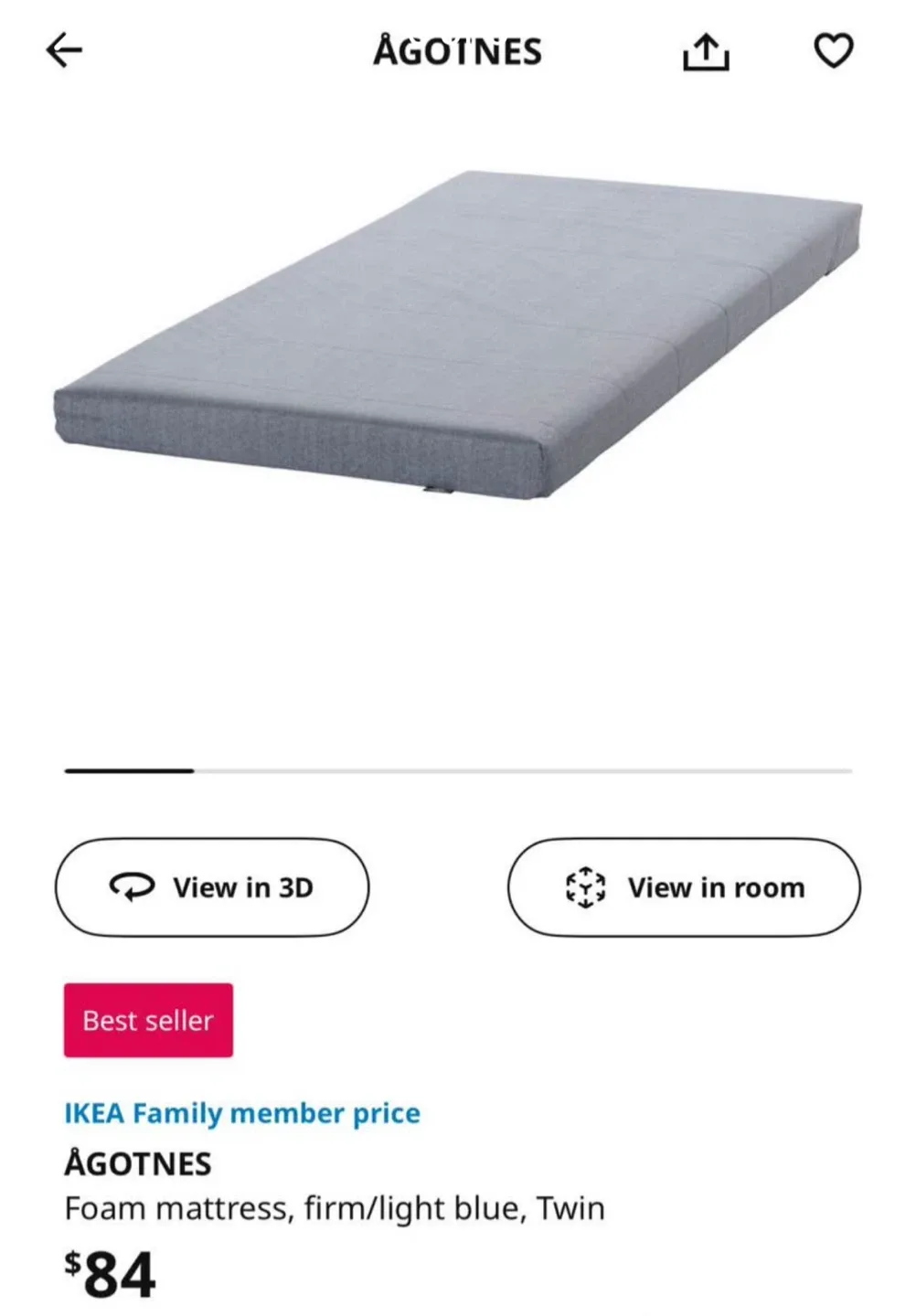 IKEA ÅGOTNES Foam Mattress & Bed Frame image indicator(5)