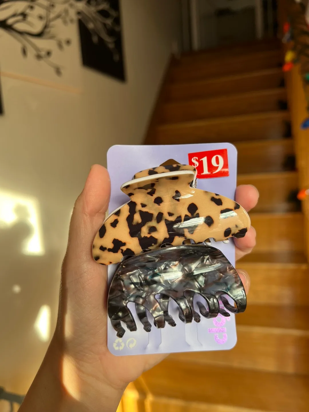 Claires Hair Clips - Leopard & Black