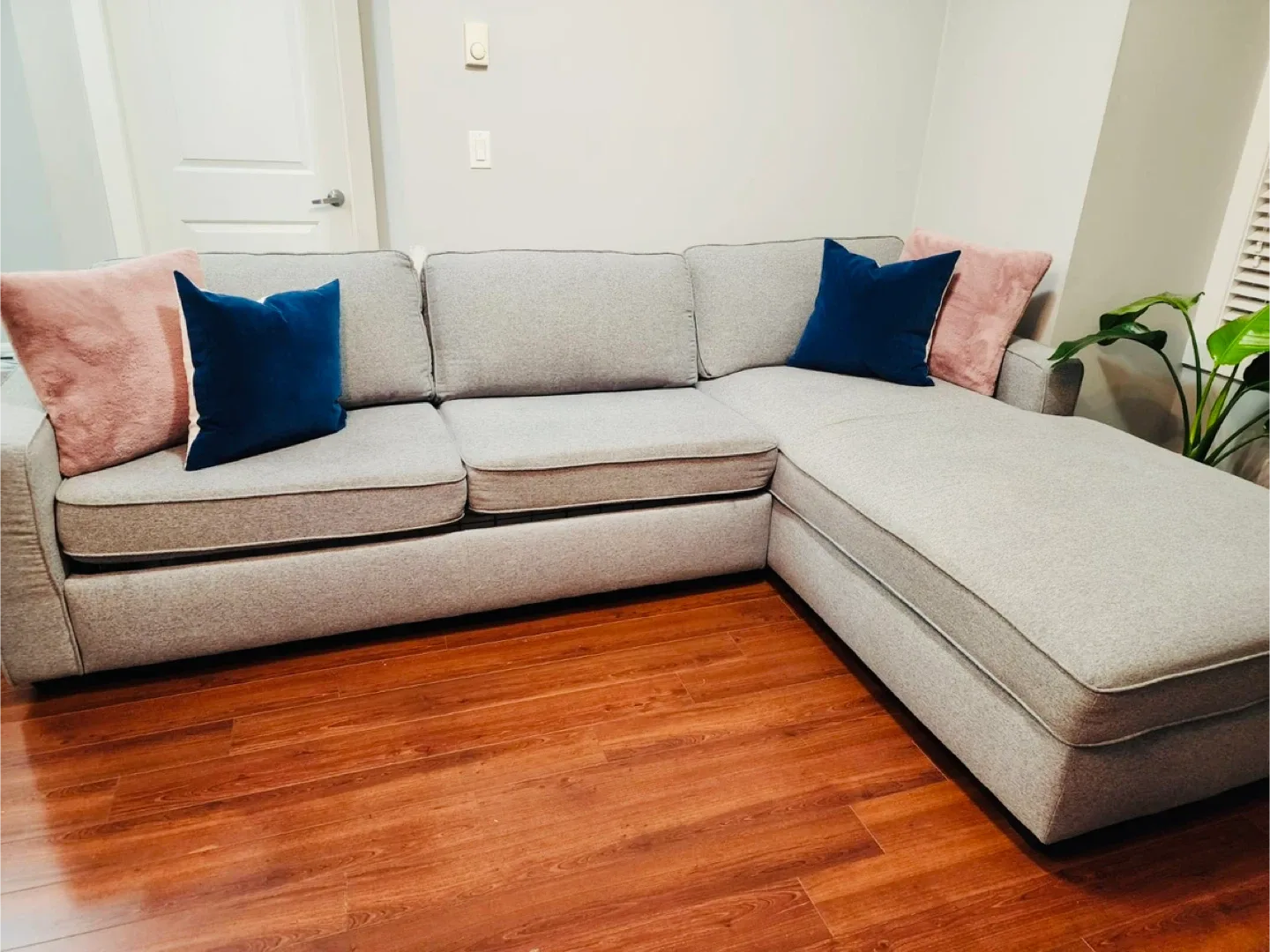 Grey Sleeper Sectional Sofa with Chaise image indicator(2)