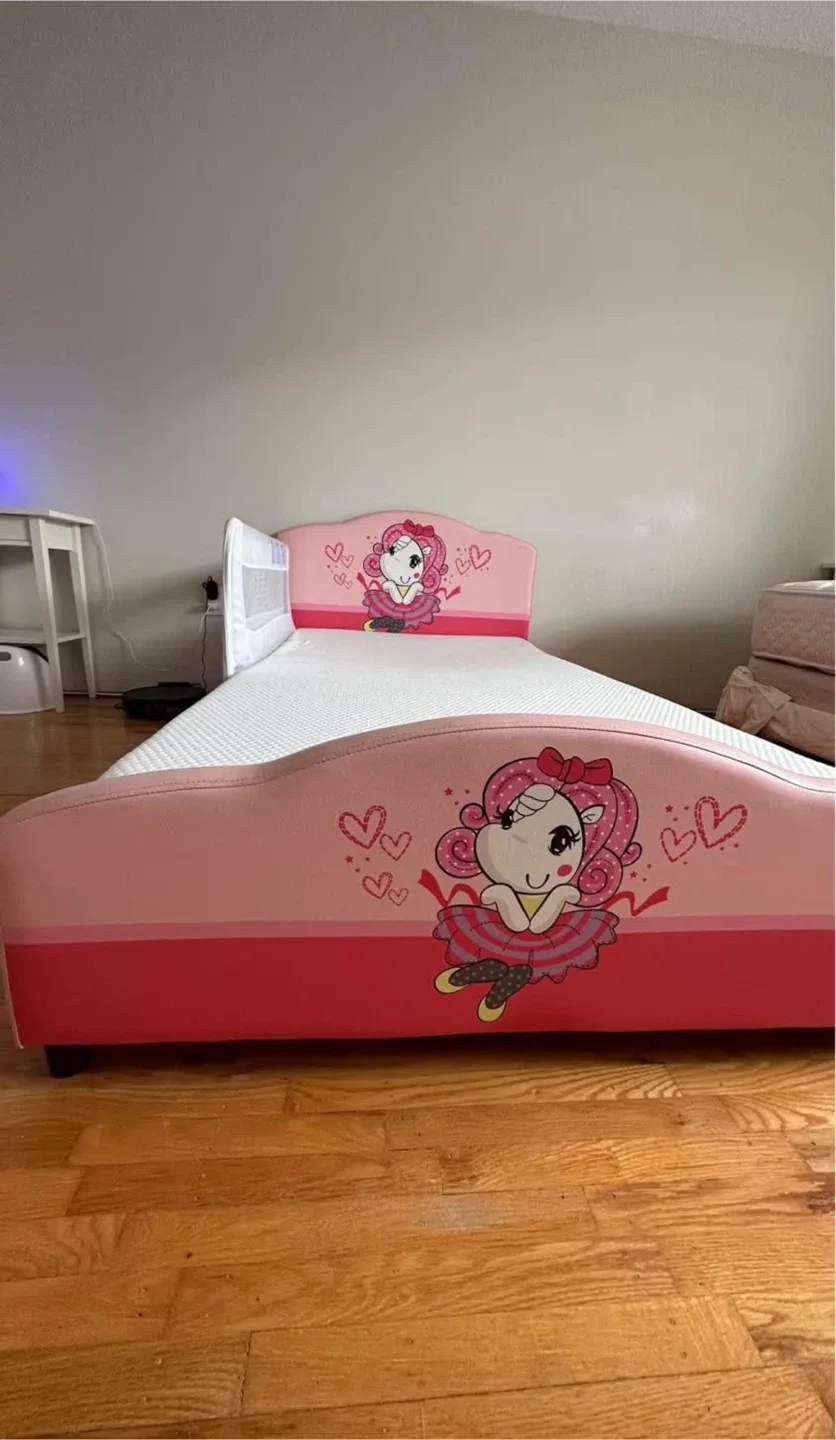 Kids Unicorn Bed - Pink. With mattress image indicator(2)