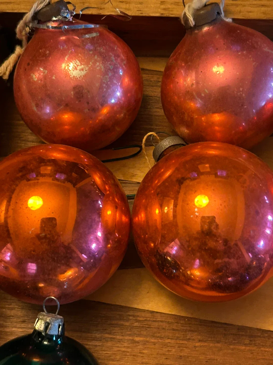 Big lot Vintage  Xmas Christmas bulbs mercury glass antique image indicator(6)