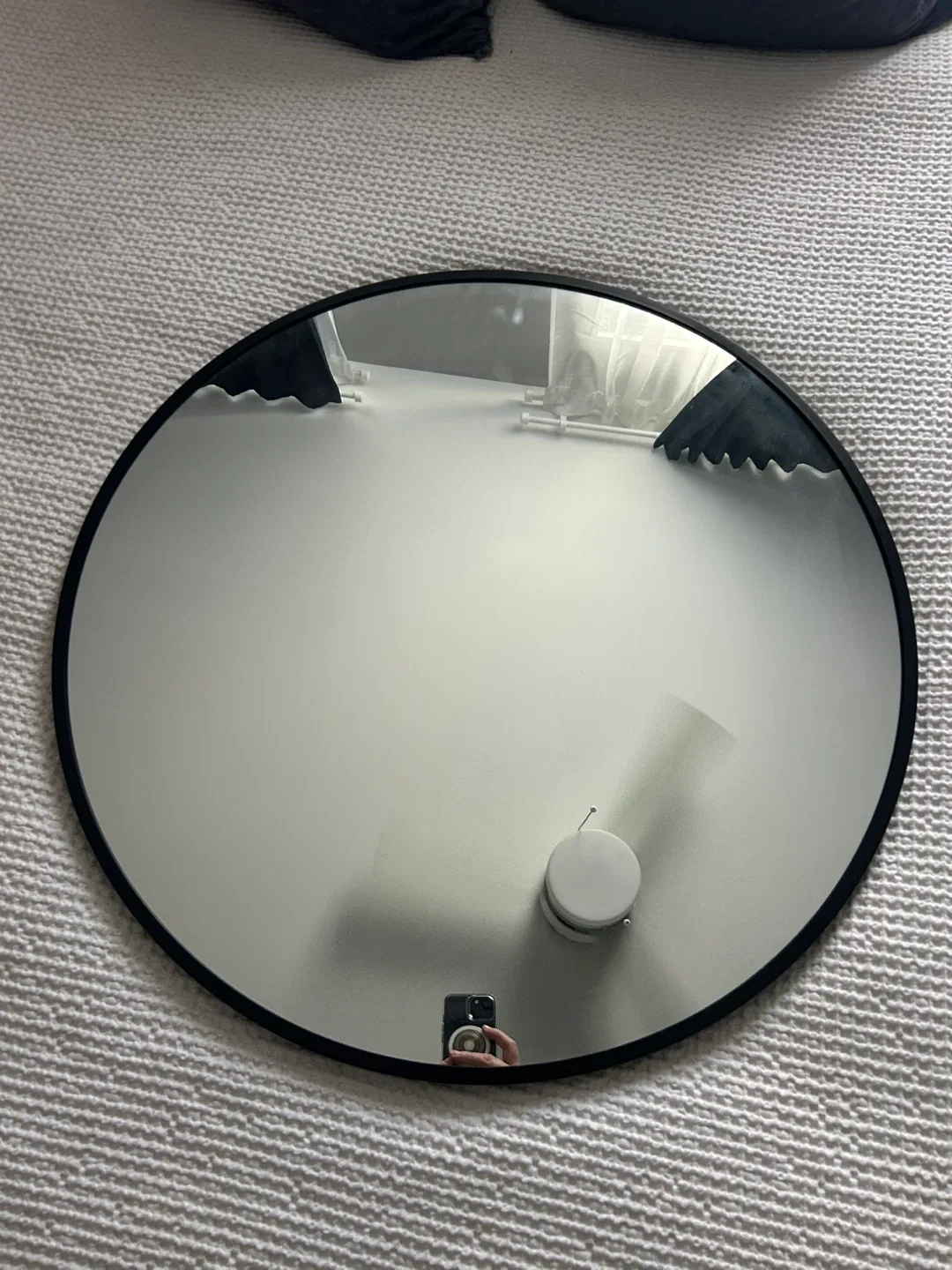 Round Mirror with Black Frame