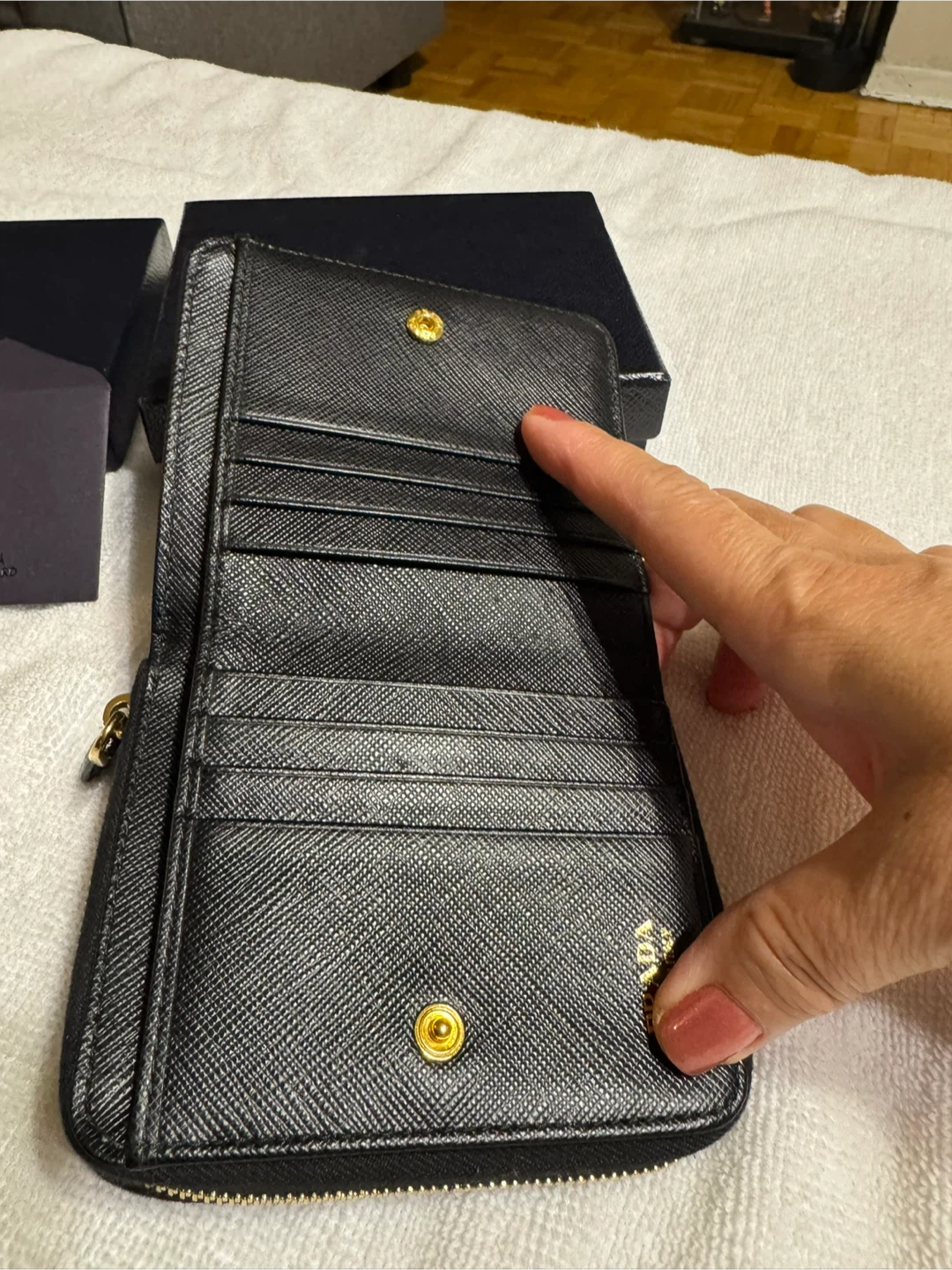 Prada Black Leather Wallet with Box - photo 5
