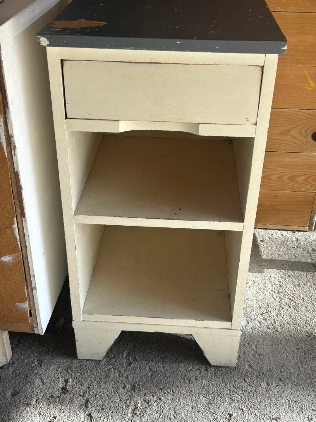 Painted Wood Side Table with Drawer
