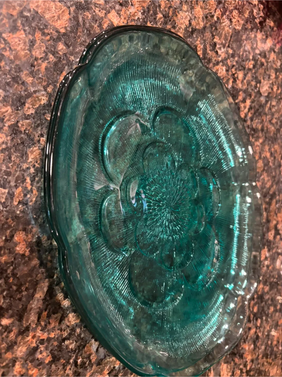 Green Glass Serving Plate