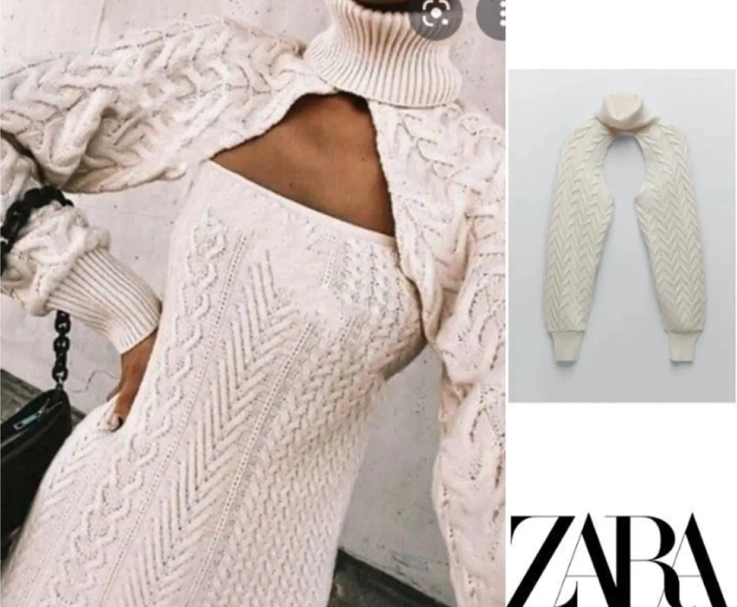 Zara Knit Arm Warmer - Cream