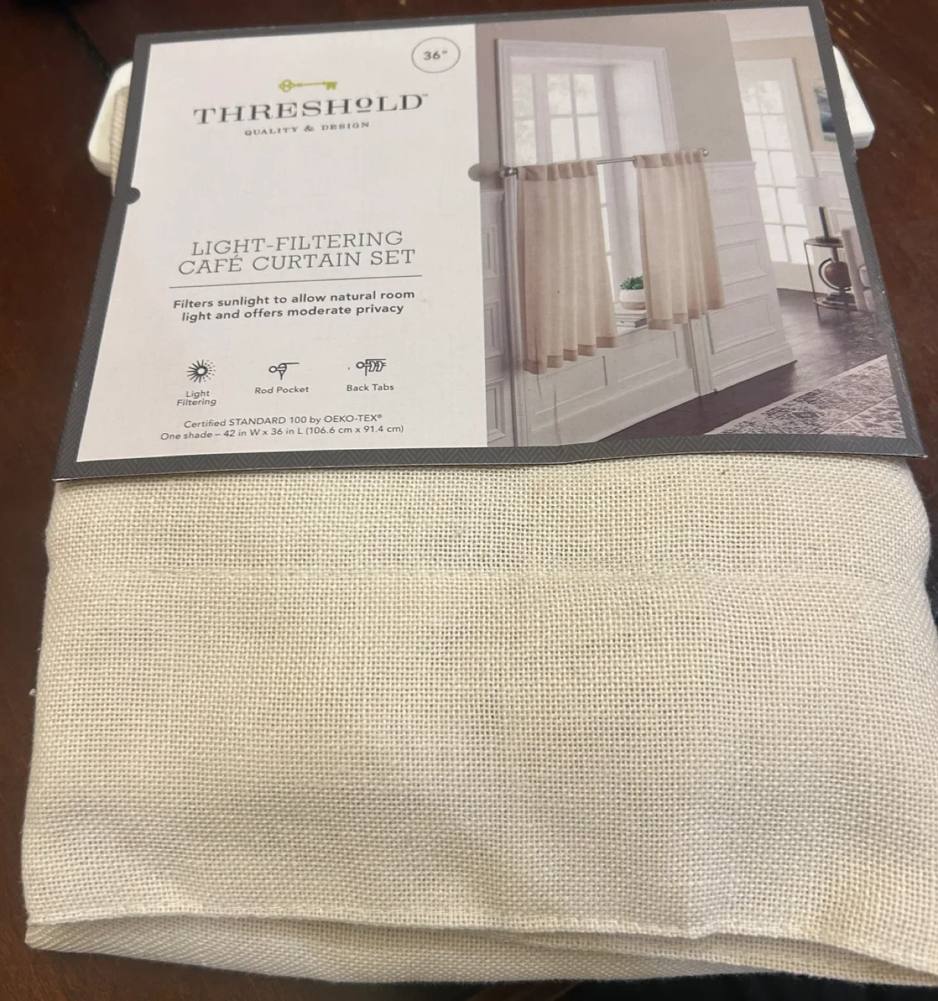 Threshold 36” Ivory Curtain Sets