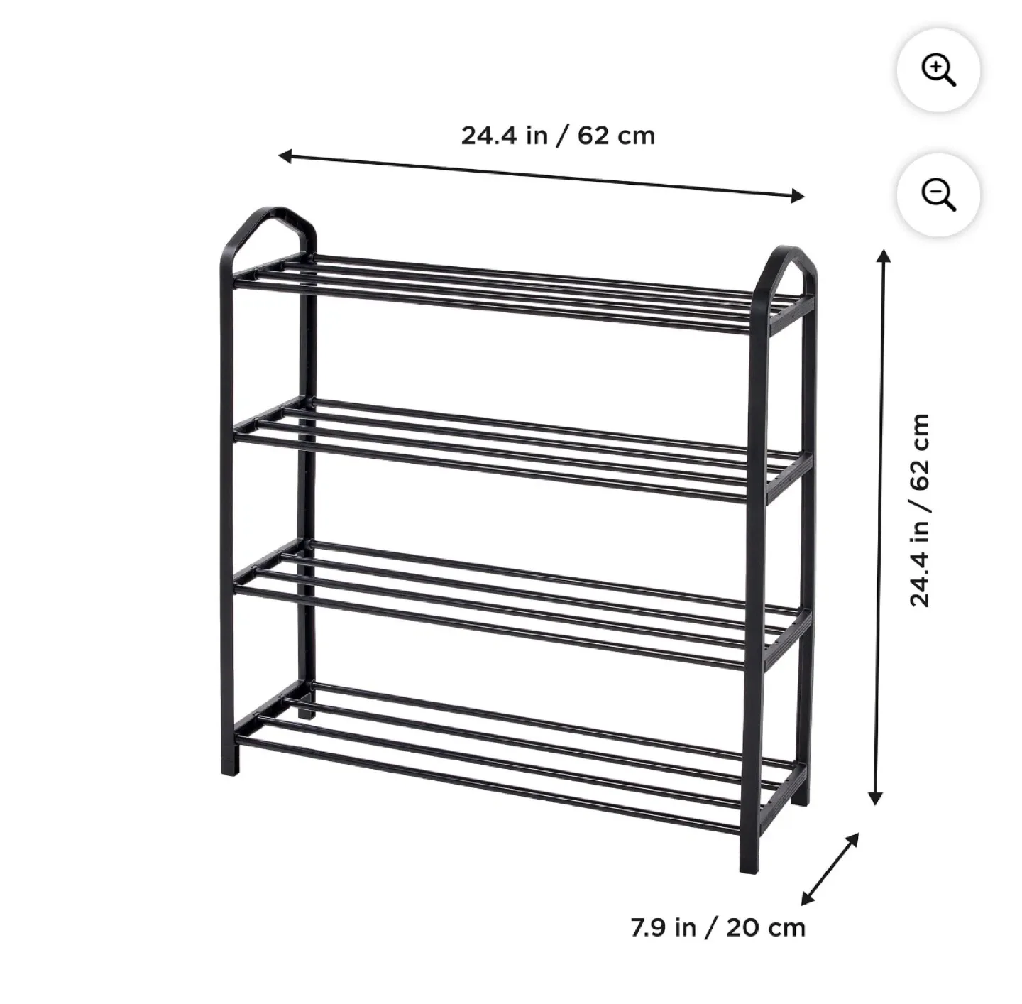4-Tier Shoe Rack - Black