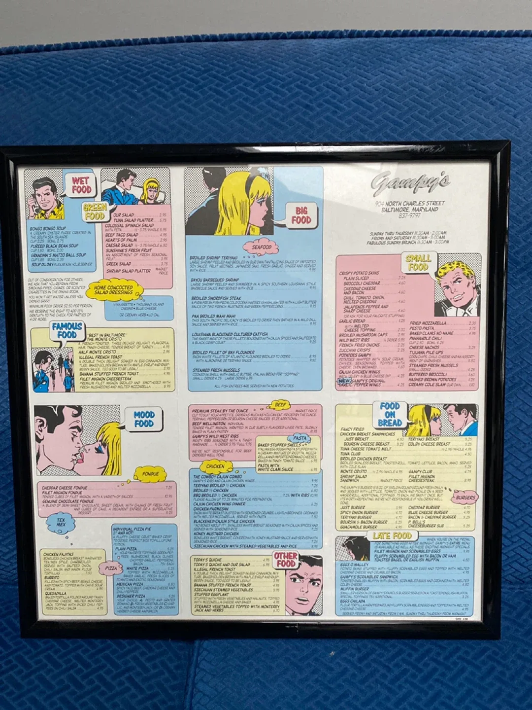 Gamppy's Restaurant Menu Board