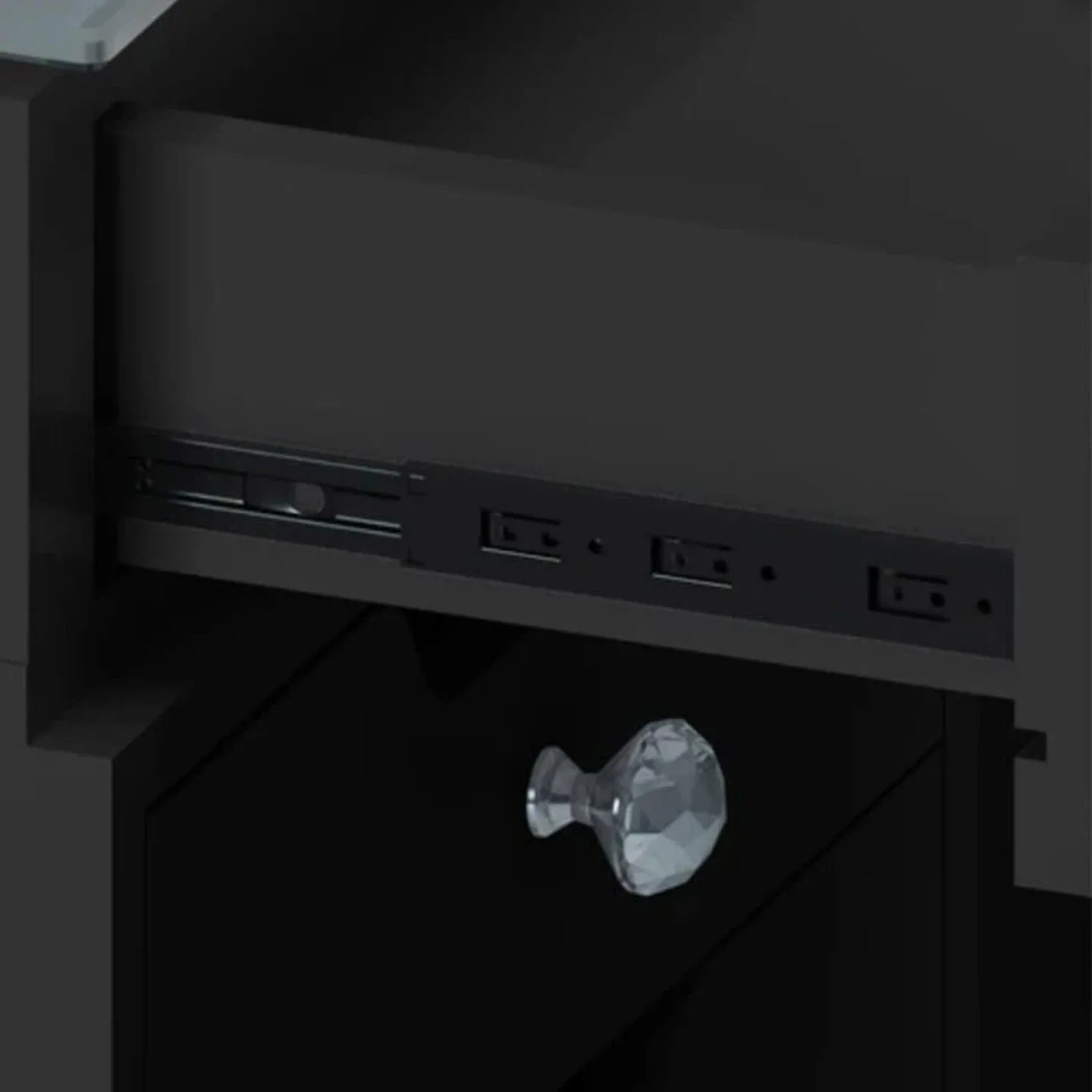 Black Drawer Unit with Crystal Knobs image indicator(4)