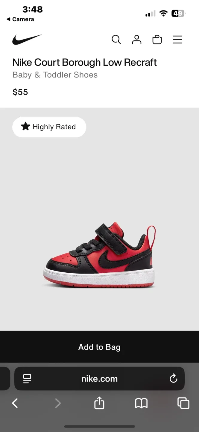 Nike court borough low Red Toddler shoes 5C image indicator(4)