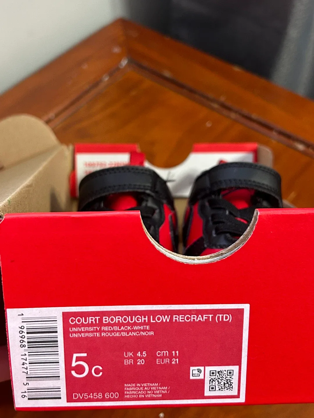 Nike court borough low Red Toddler shoes 5C image indicator(3)