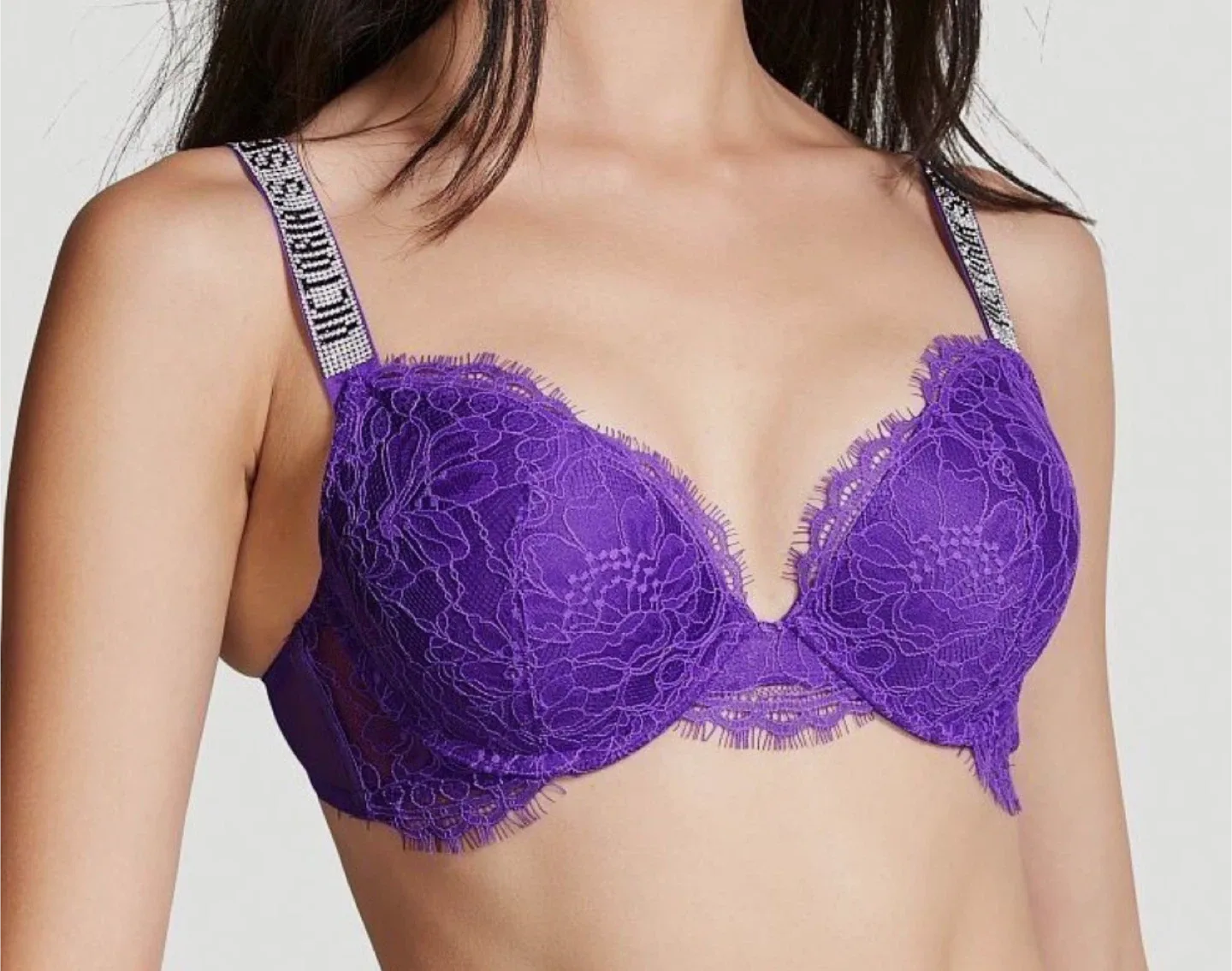 Victoria's Secret Purple Lingerie Set 34b bra and garter XS/S image indicator(3)