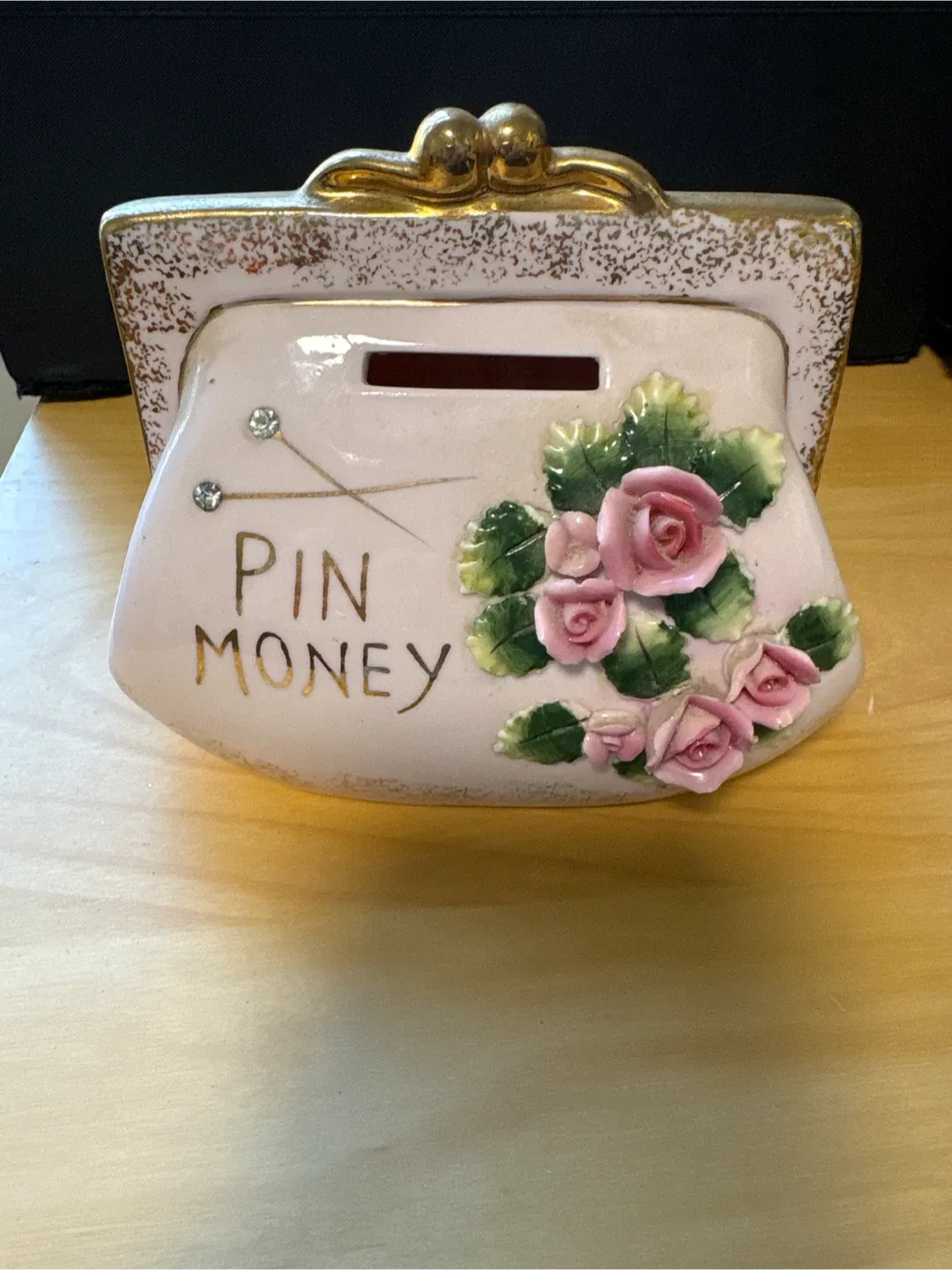 Vintage Pink Purse Coin Bank