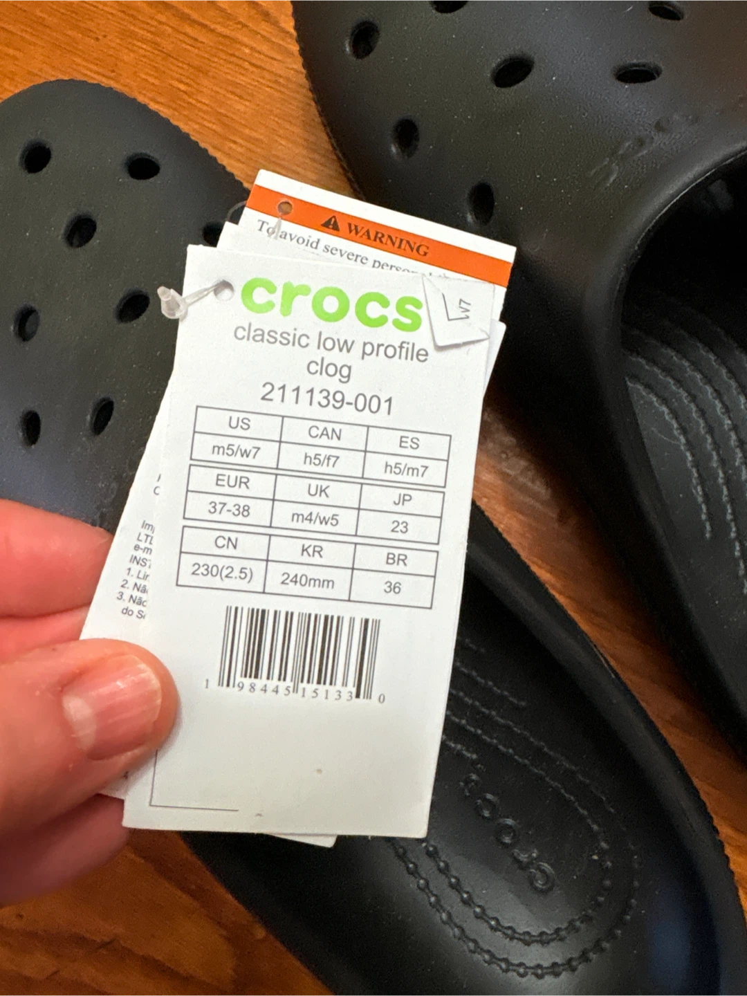 Crocs Classic Low Profile Clog - Mens 5 Women's 7 - photo 3
