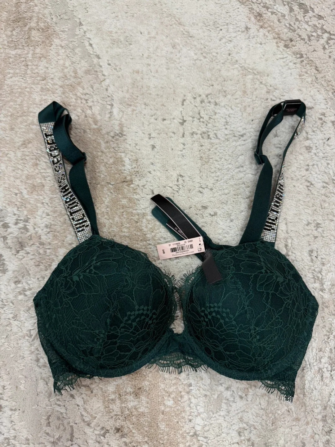 Victoria's Secret Green Lingerie Set Bra and garter image indicator(5)