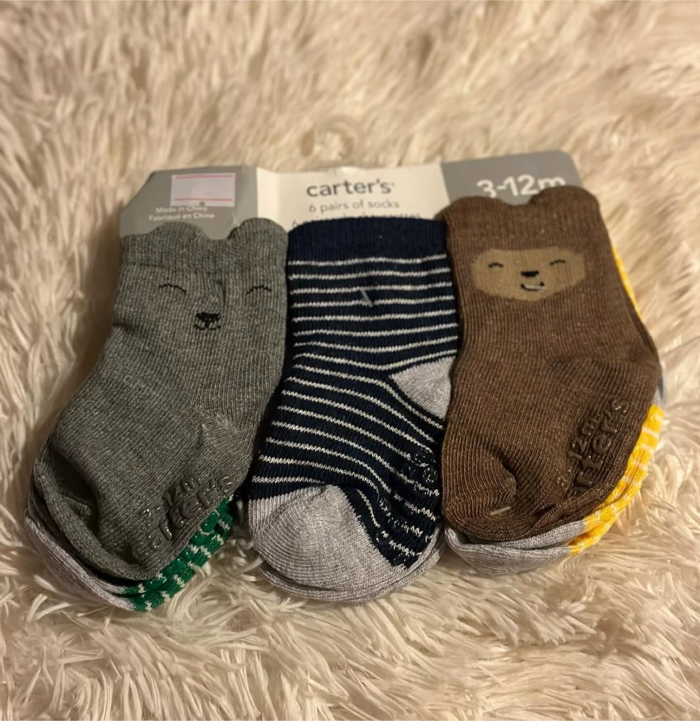 Carter's Baby Socks, 3-12 Months, 6 Pairs