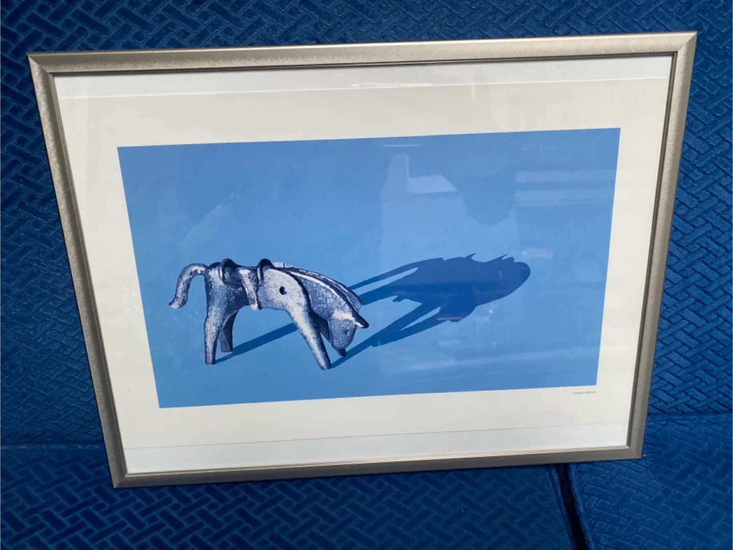 Framed Print of Metal Donkey Sculpture