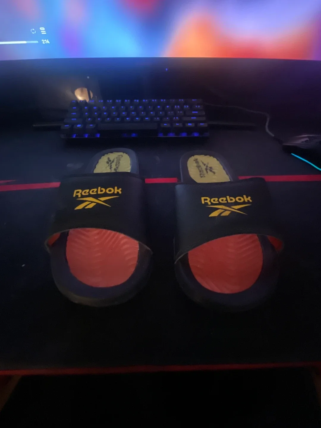 Reebok Slides - Black and Orange