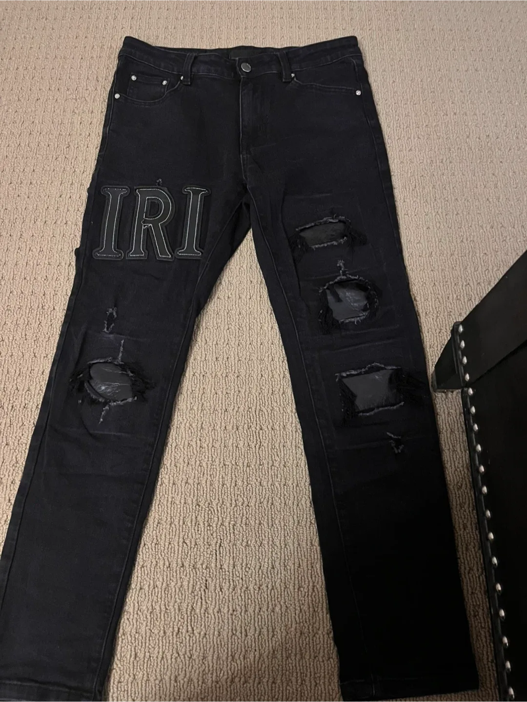 Amiri MX1 Distressed Black Jeans - Size 31