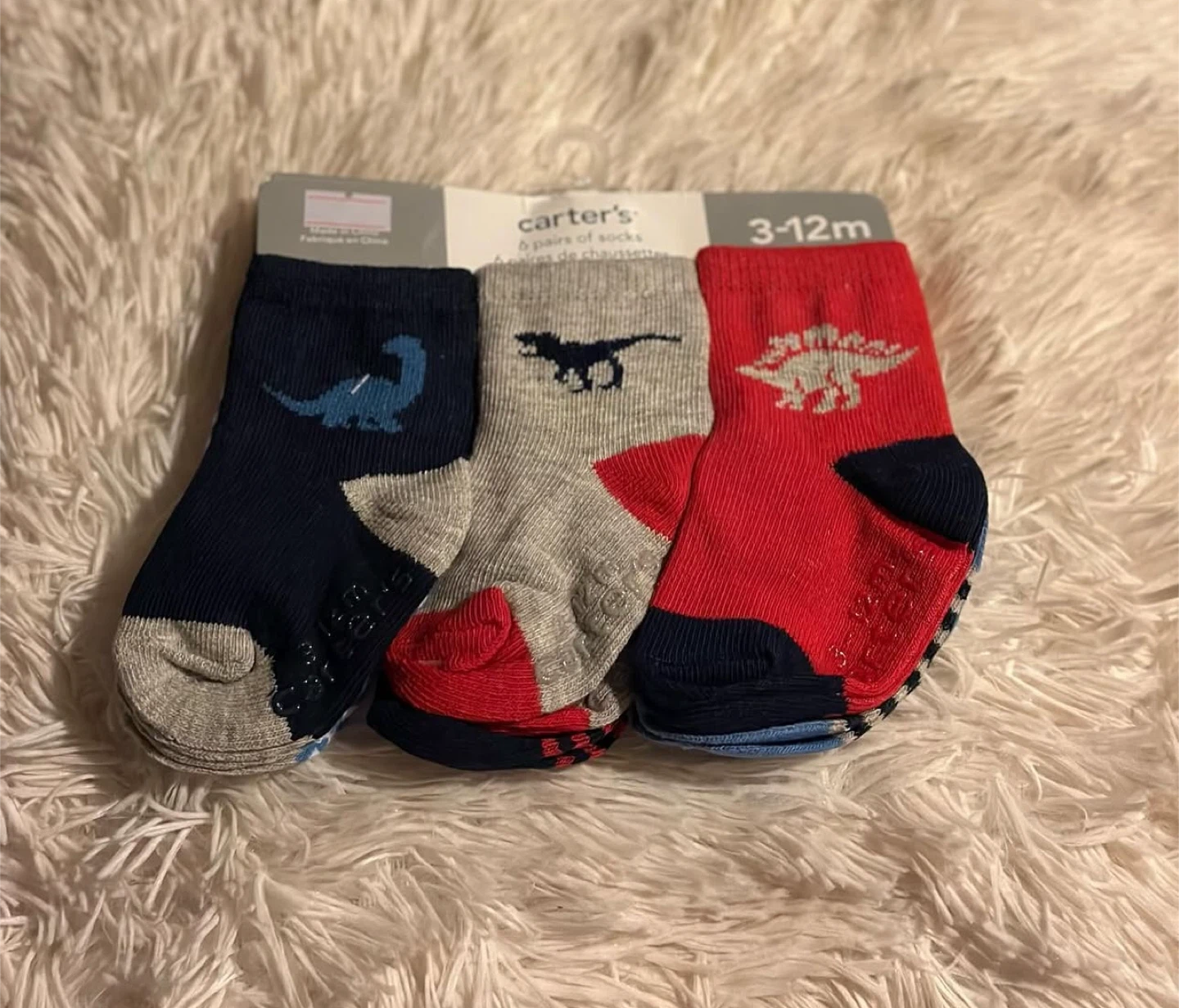 Carter's Baby Socks, Size 3-12m, New (6 pairs)