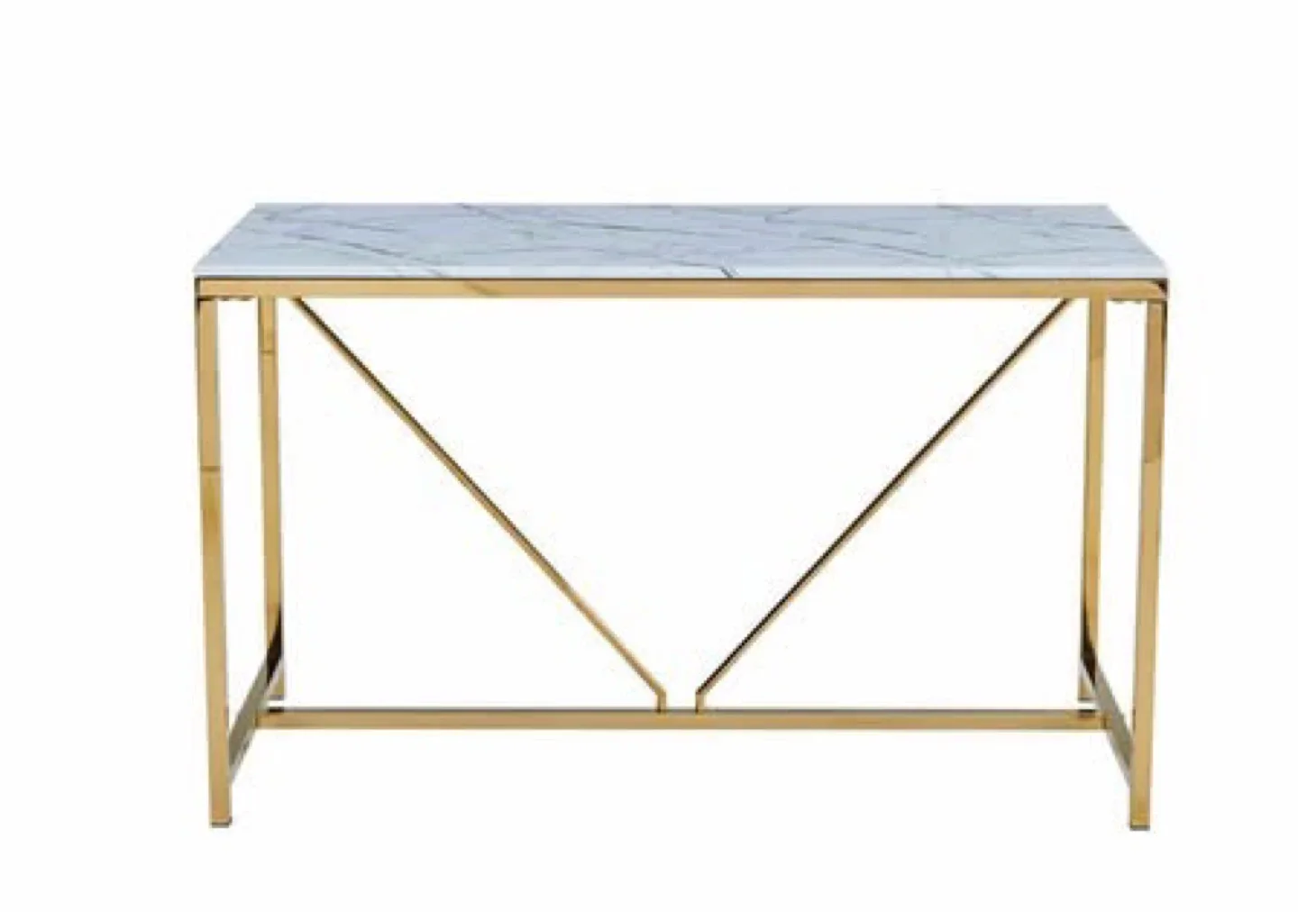 Stylish Marble & Gold Bar Island / Dining Table + Black Stools image indicator(2)