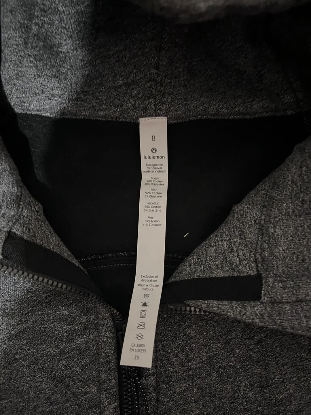 Lululemon Scuba Hoodie Size 8 Gray image indicator(2)
