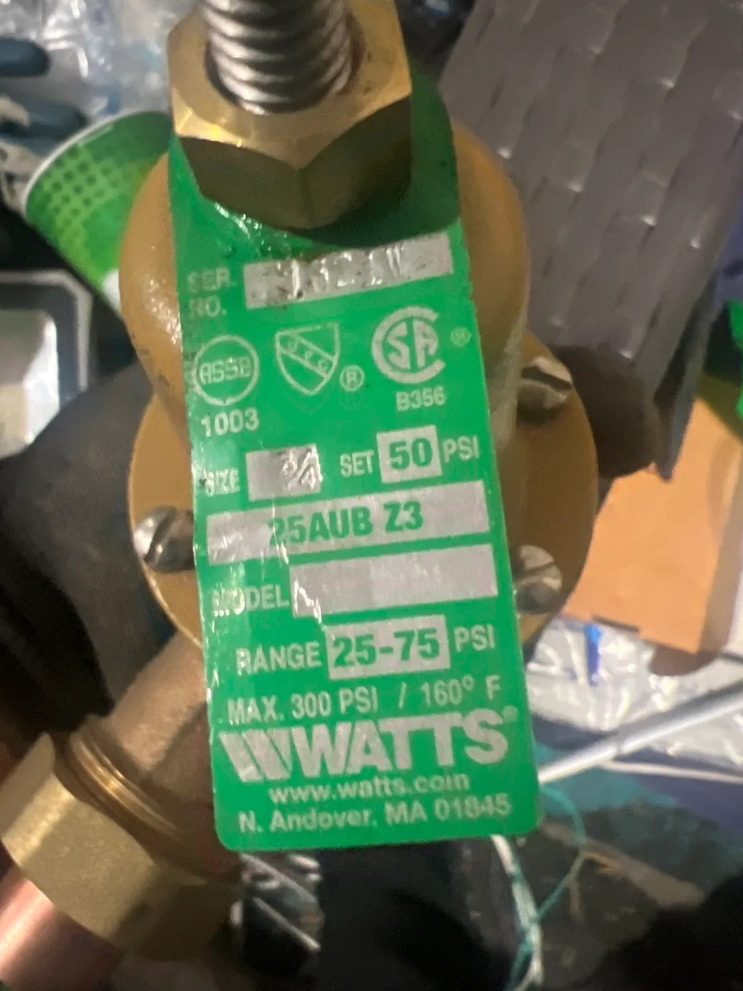 Watts 3/4" 25AUB Z3 Pressure Reducing Valve image indicator(2)