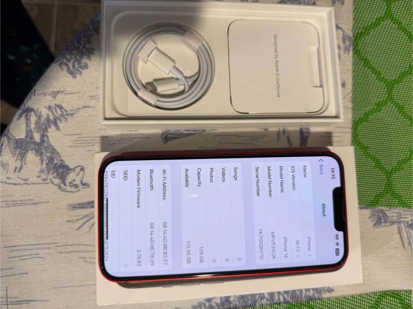 Apple iPhone 14 128 GB Red with glass screen and cover image indicator(2)
