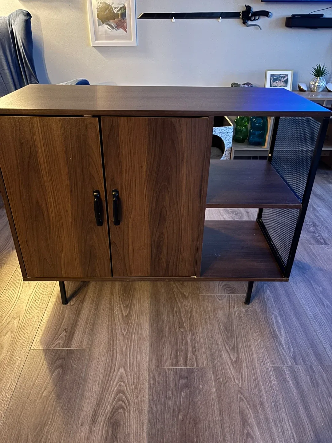 Dark Wood Litter Box Enclosure