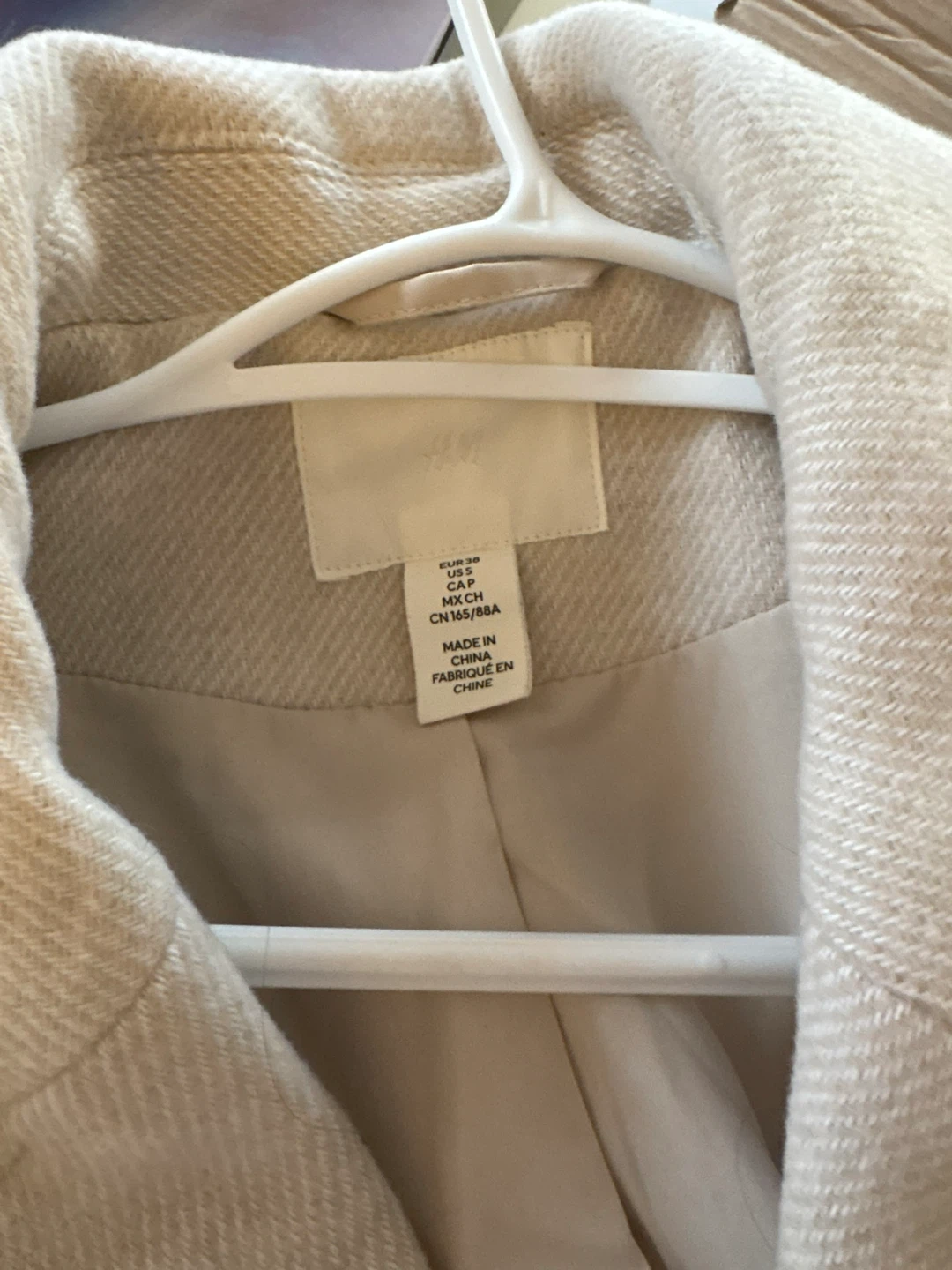 🩶 S H&M long double breasted trench coat - light grey/beige - photo 5