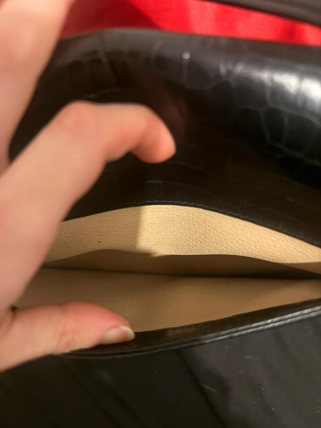 Peter Kent Black Croc Embossed Leather Bag image indicator(4)