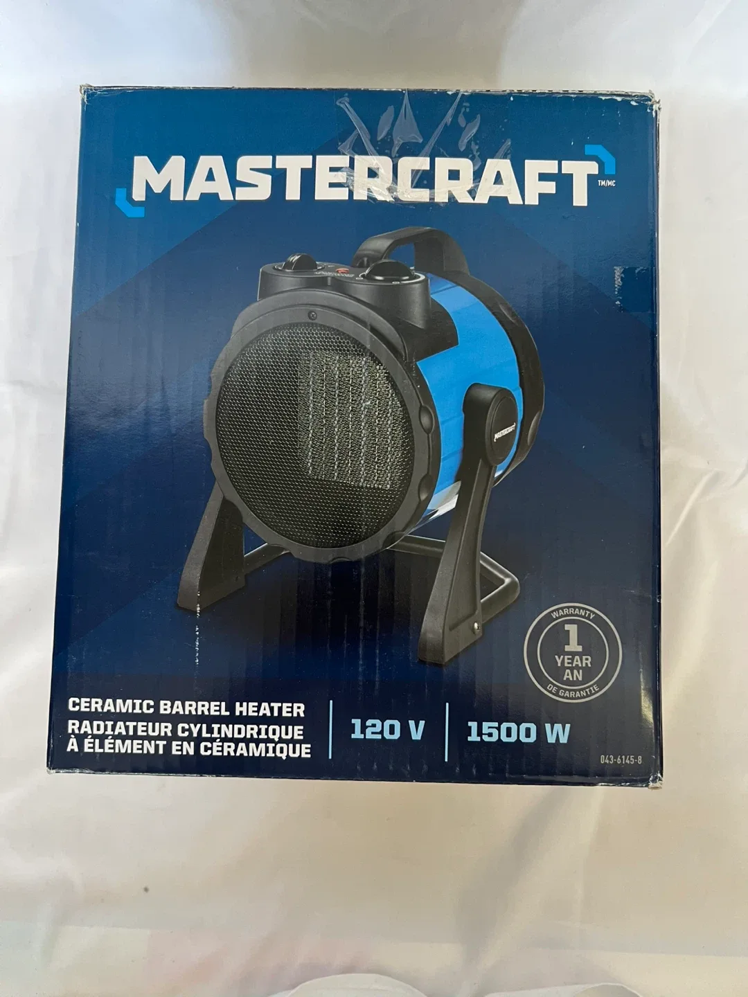 Barrel Ceramic Space Heater, 1500W, Blue