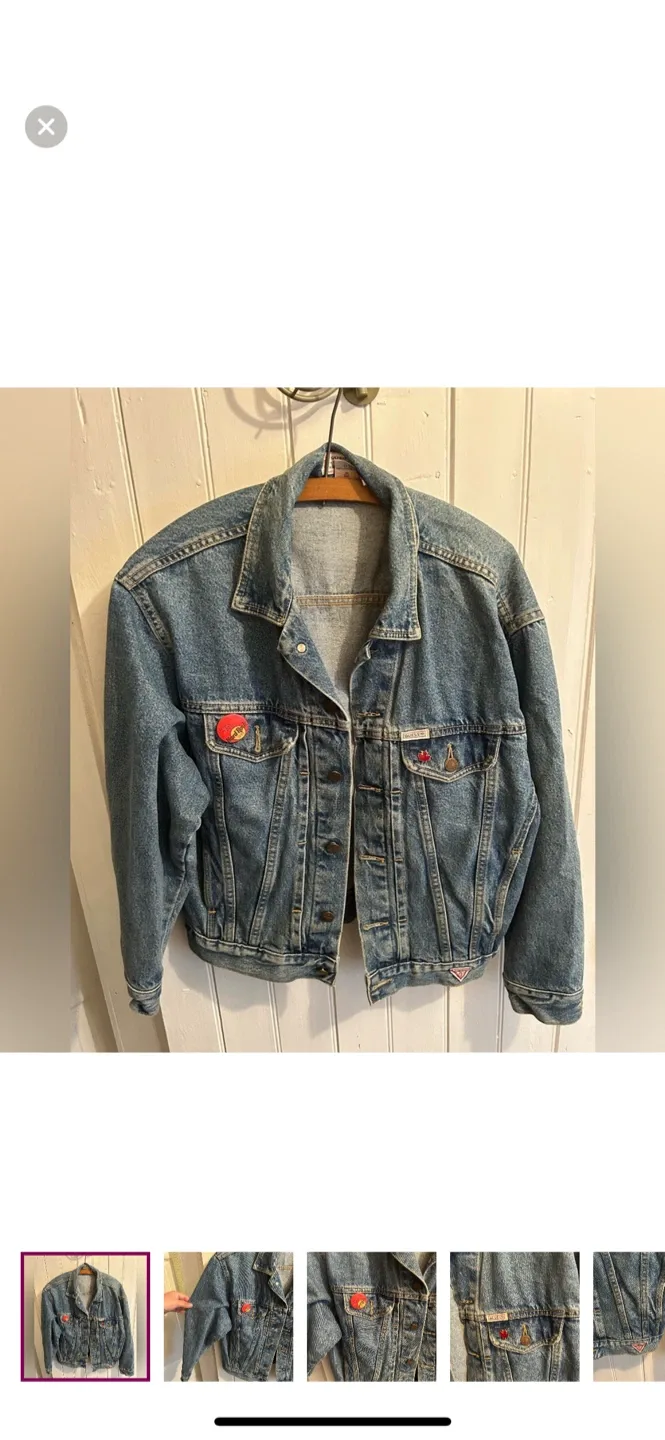Vintage Guess Denim Jacket with Pins