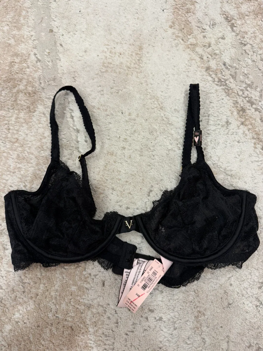 Victoria's Secret Black Lace Bra 34 B image indicator(2)