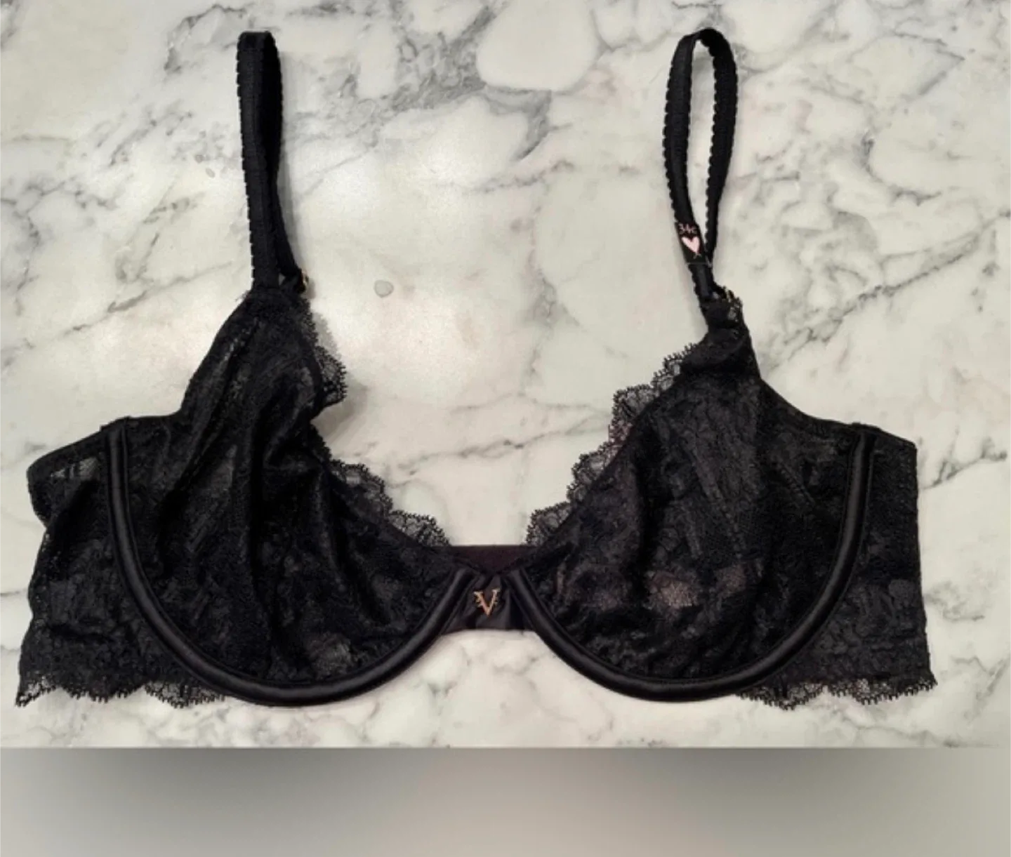 Victoria's Secret Black Lace Bra 34 B