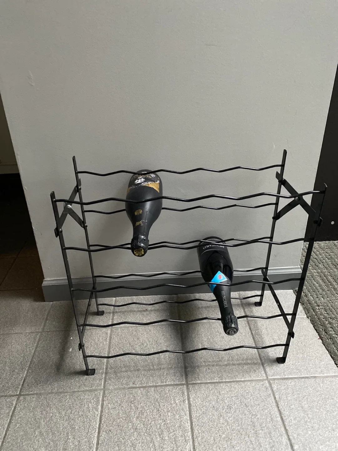 Black Metal Wine Rack