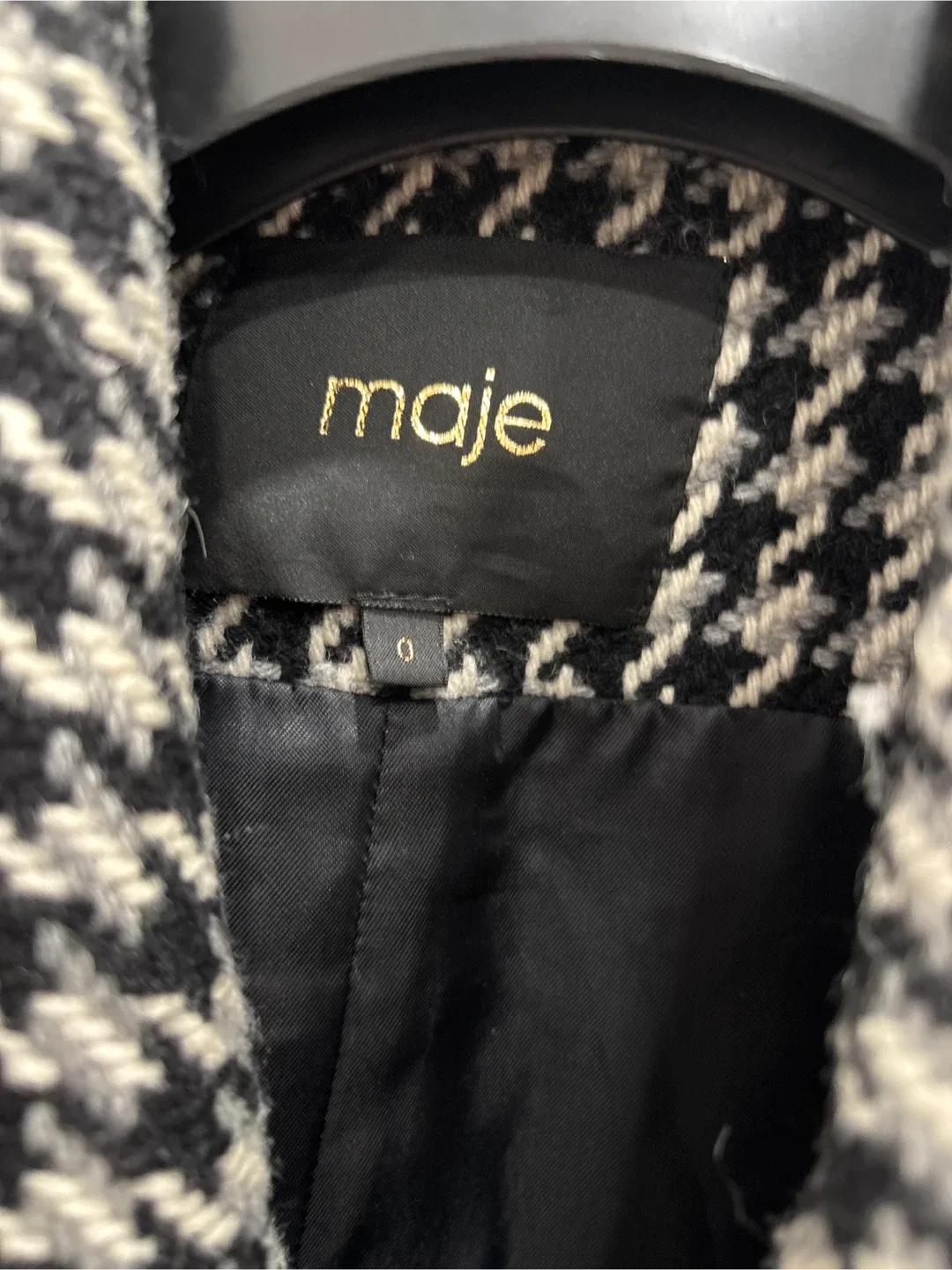 Maje Houndstooth oversized Coat - Size 0 image indicator(2)
